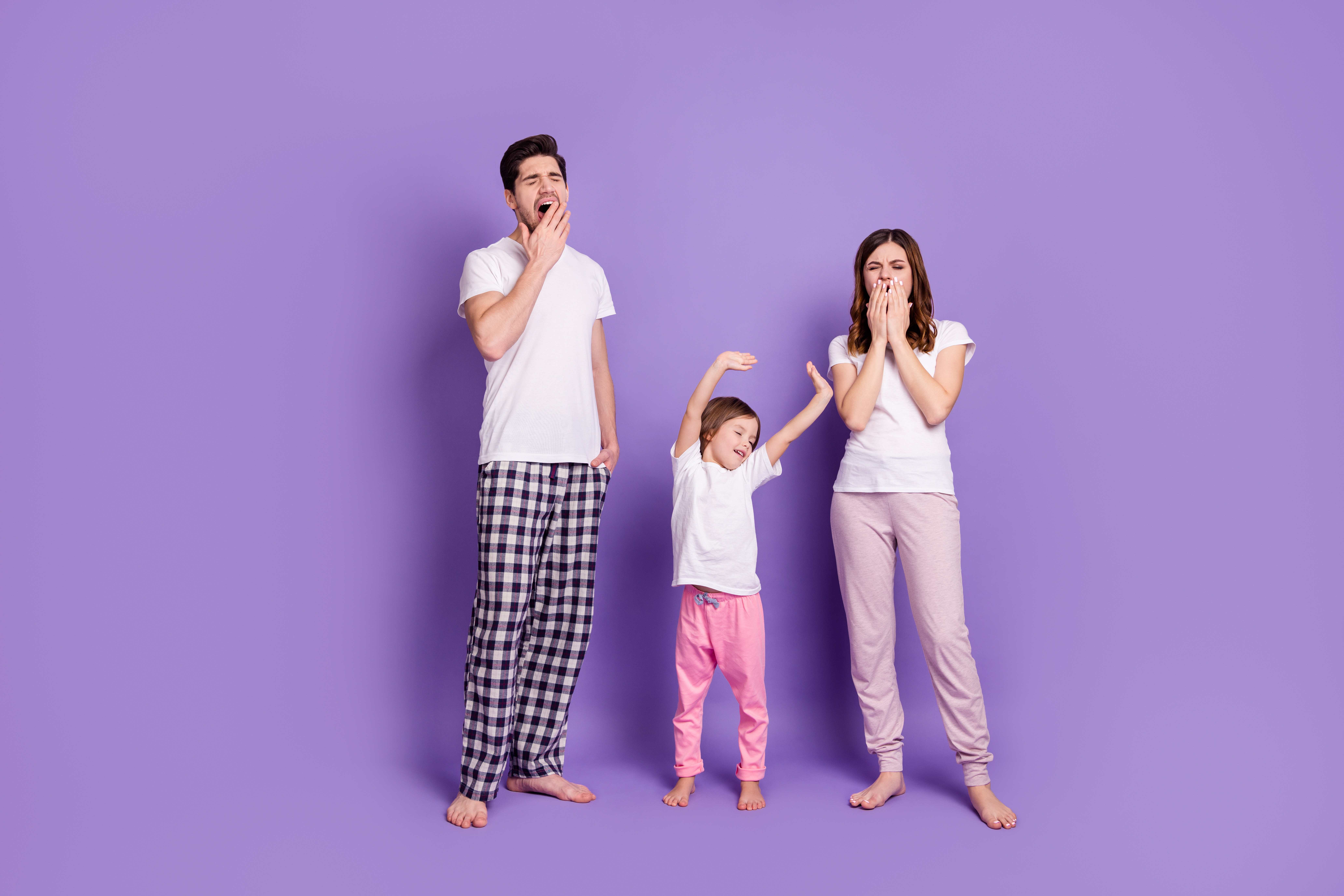 Full,Length,Body,Size,View,Of,Nice,Sleepy,Family,Dad